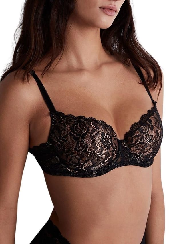 Aubade Aubade Women's Rosessence Care Half Cup Bra in Black - 3