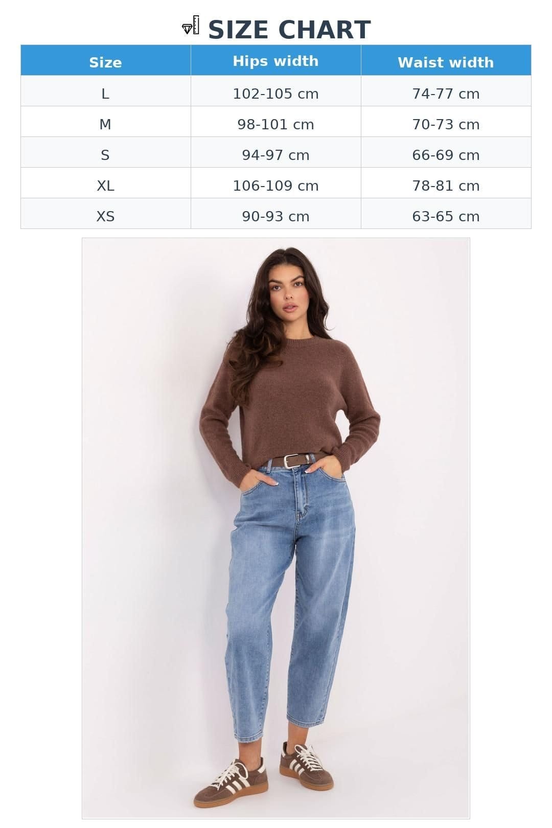 Love Lace Love Lace Women's High Waist Carrot Jeans with Belt Trinket in Blue - 4