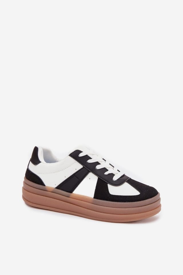 Love Lace Love Lace Women's Platform Sneakers in Soft with Removable Foam Insole in Black - 2