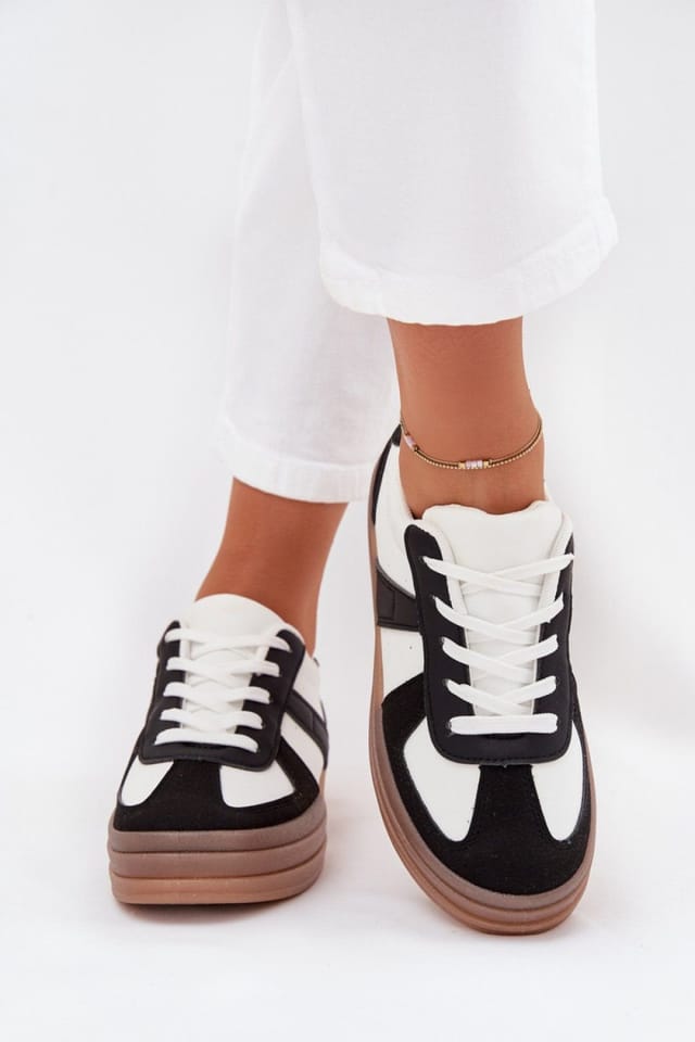 Love Lace Love Lace Women's Platform Sneakers in Soft with Removable Foam Insole in Black - 3