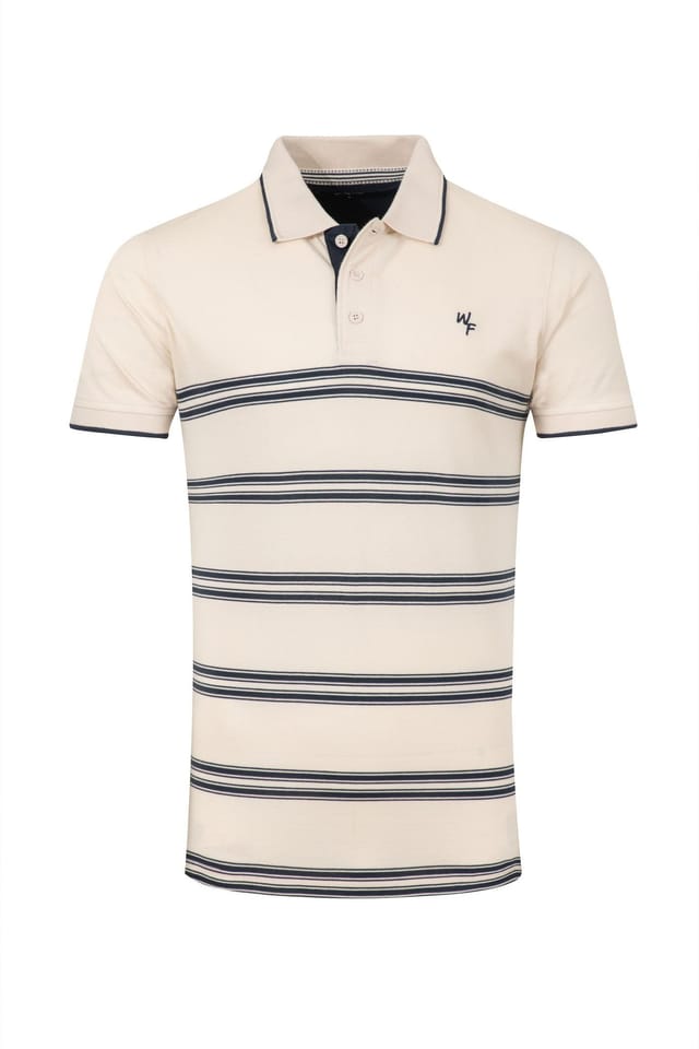 Weird Fish Weird Fish Men's Bradbury Pique Stripe Polo Shirt in Ecru - 2