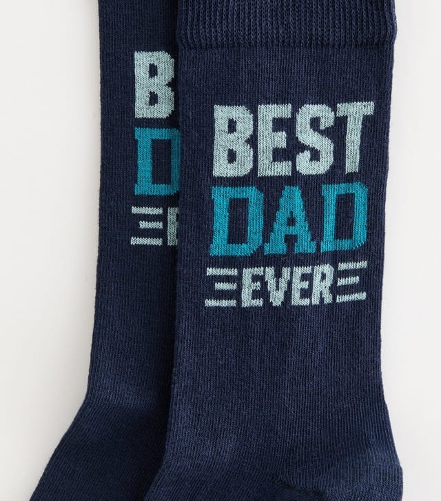 New Look Men's Navy Best Dad Ever Socks New Look - 2