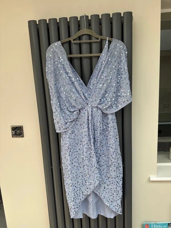ASOS ASOS Design scatter sequin knot front kimono dress