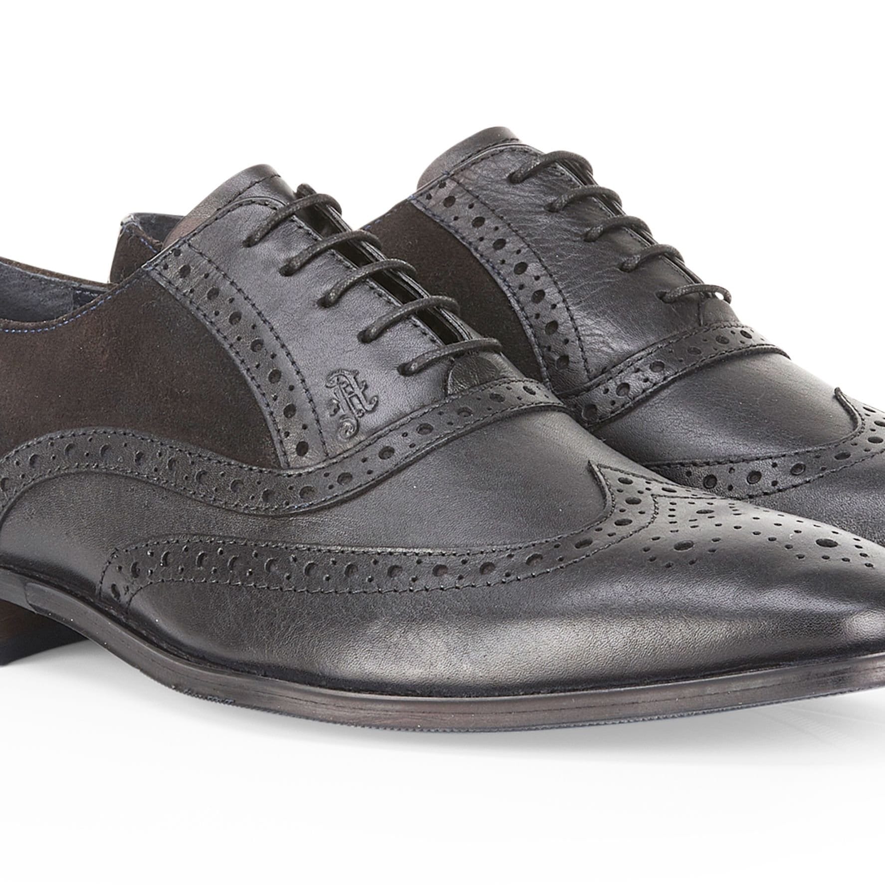 Amen Shoes Amen Shoes Men's Derry Leather Brogue Shoes in Black - 4