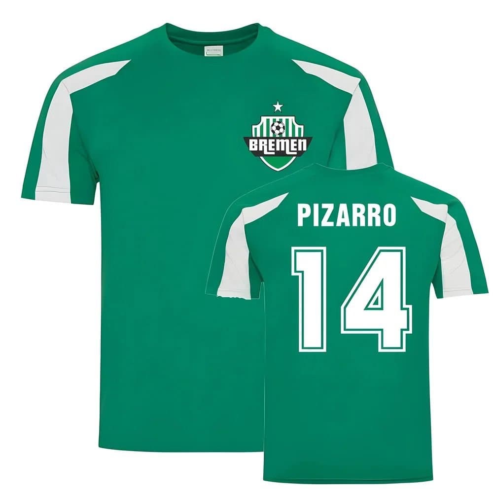Werder Bremen Werder Bremen Men's Claudio Pizarro Bremen Sports Training Jersey in Green