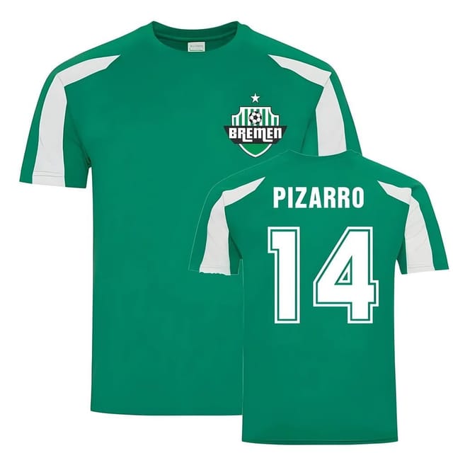 Werder Bremen Werder Bremen Men's Claudio Pizarro Bremen Sports Training Jersey in Green - 2