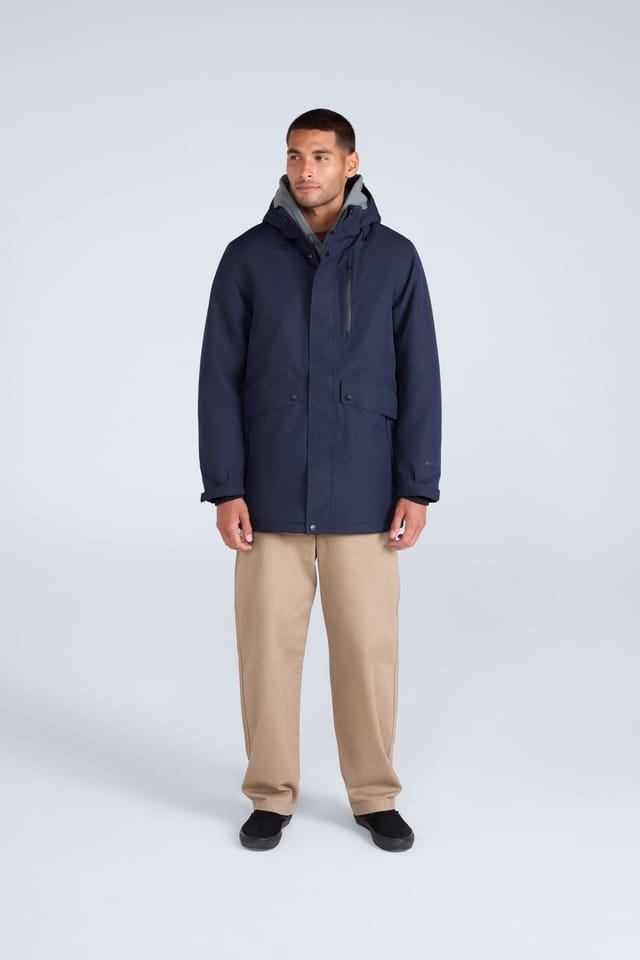 Animal Animal Men's 'Lisbon' Waterproof Breathable Side Pockets Taped Seams Thermal Parka in Navy - 2