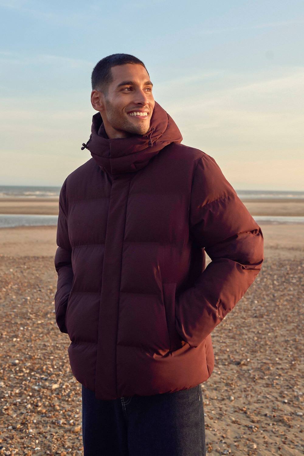 Animal Animal Men's 'Nimbus' Breathable Adjustable Hood Thermal Tested Padded Jacket in Burgundy - 3