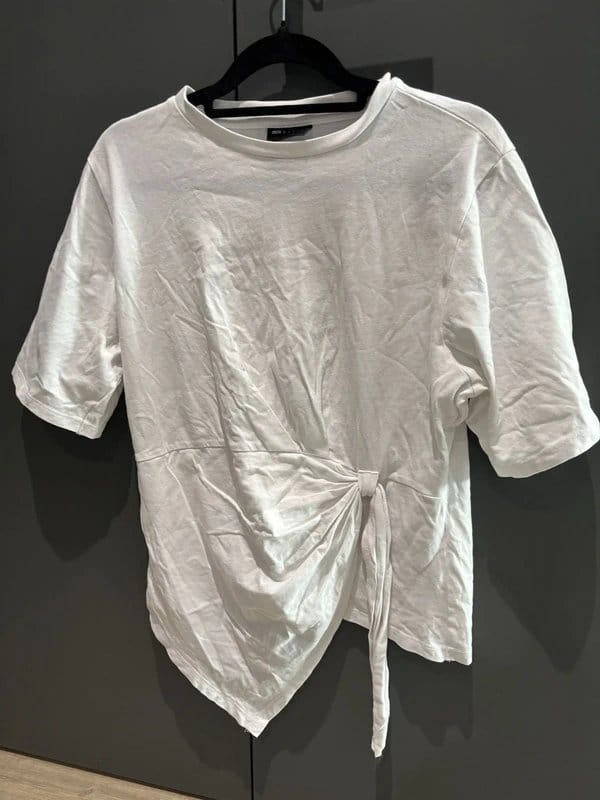 ASOS Design White Ruched T-Shirt