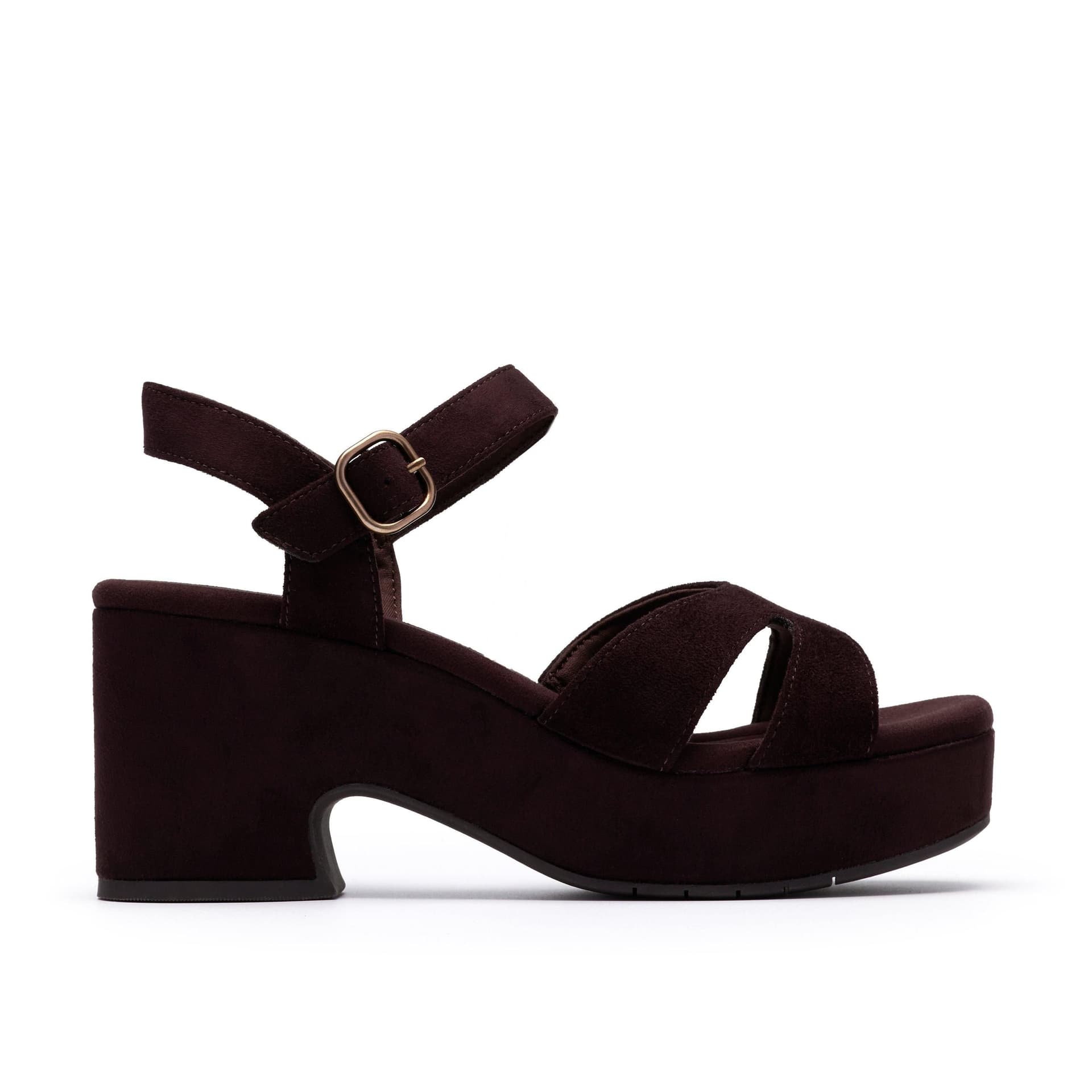Clarks Clarks Women's Nerisa Twist Dark Brown Heeled Sandals, Wedge Sandals