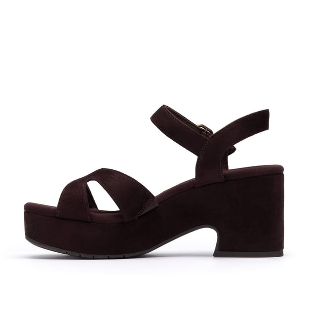 Clarks Clarks Women's Nerisa Twist Dark Brown Heeled Sandals, Wedge Sandals - 2