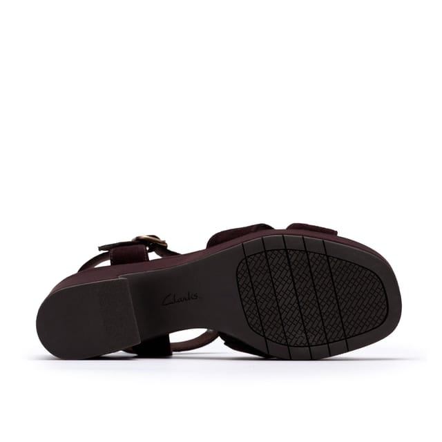 Clarks Clarks Women's Nerisa Twist Dark Brown Heeled Sandals, Wedge Sandals - 3