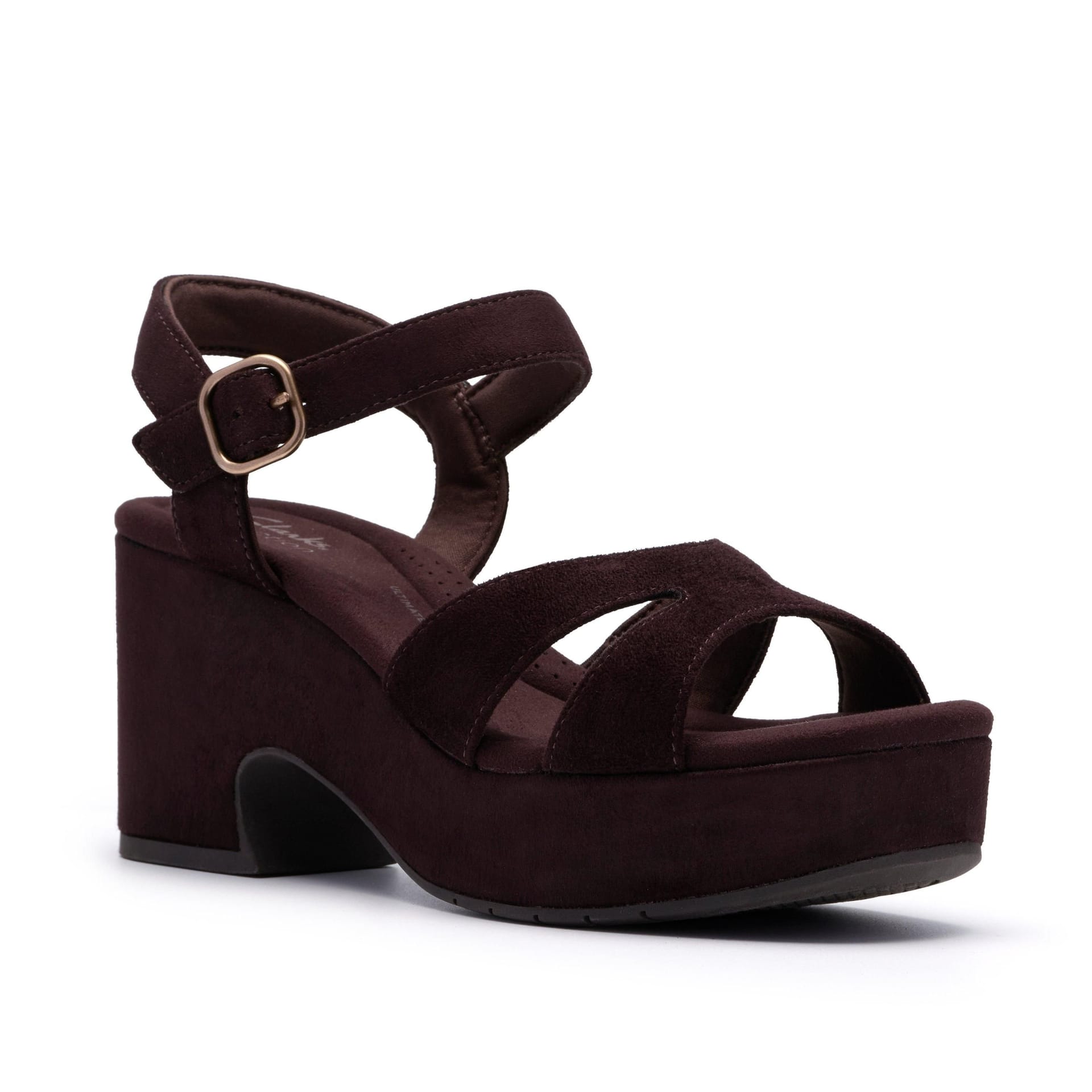 Clarks Clarks Women's Nerisa Twist Dark Brown Heeled Sandals, Wedge Sandals - 4