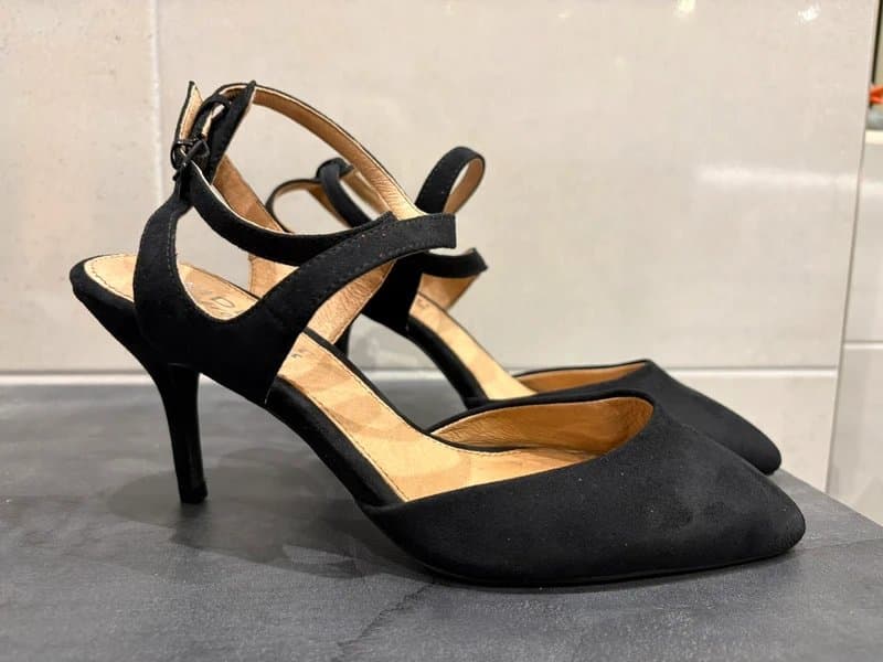 Next New Size 7 Wide Fit High Heeled Crossover Ankle Strap Stilettos BNWOT