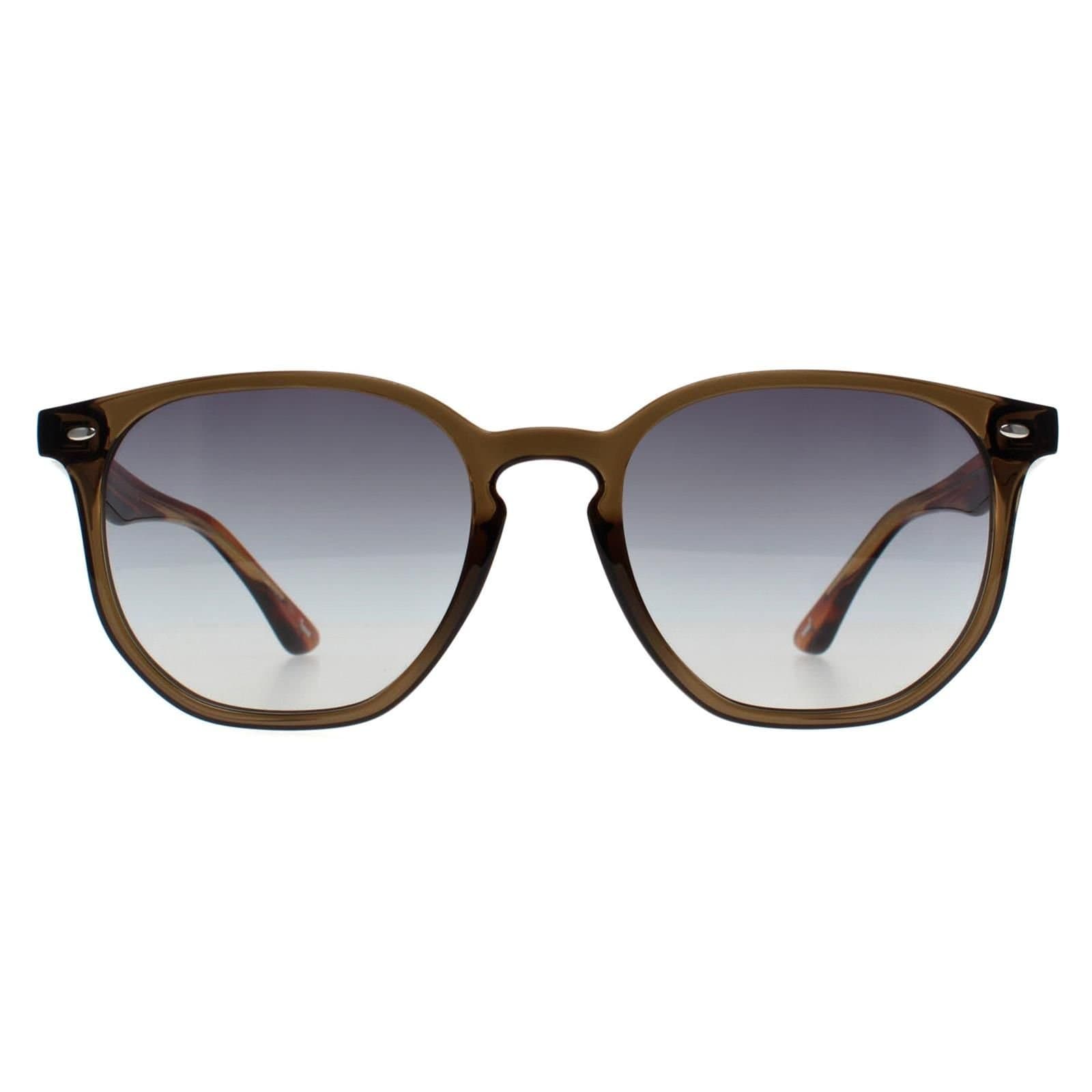 Ted Baker Ted Baker Men's Round Transparent Khaki Brown Striped Brown Grey Gradient TB1655 Dock