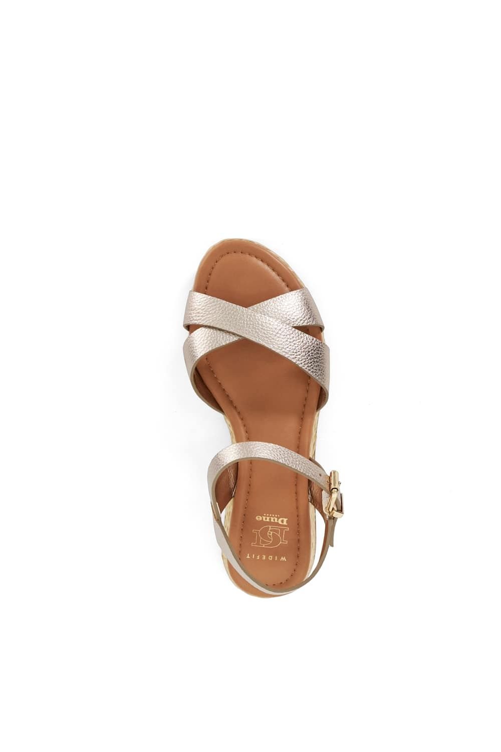 Dune London Dune London Women's Wide Fit 'Littleton' Leather Sandals in Metallics - 4