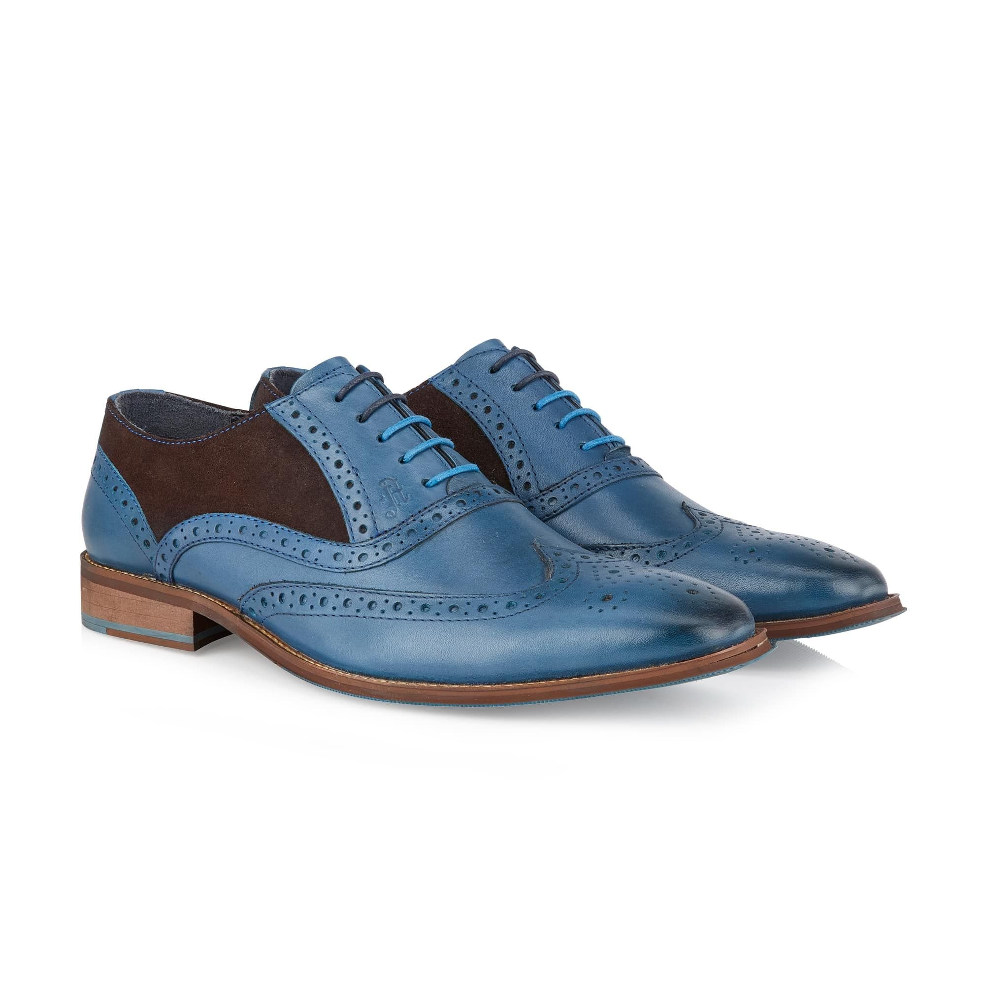 Amen Shoes Amen Shoes Men's Derry Leather Brogue Shoes in Blue - 2