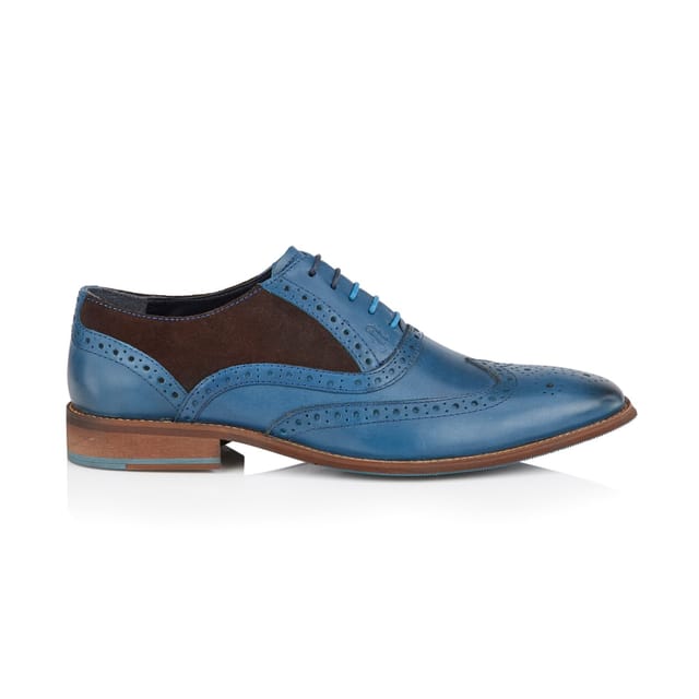 Amen Shoes Amen Shoes Men's Derry Leather Brogue Shoes in Blue - 2