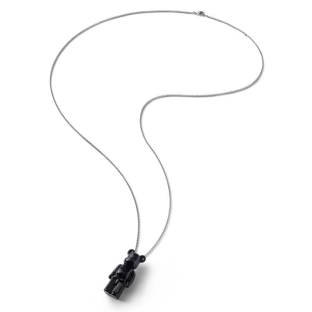 baccarat baccarat Women's BearBrick Long Necklace, Silver, Black Crystal 2814117 - 2