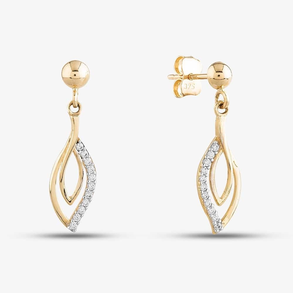 T.H.Baker T.H.Baker Gold Cubic Zirconia Dropper Earrings