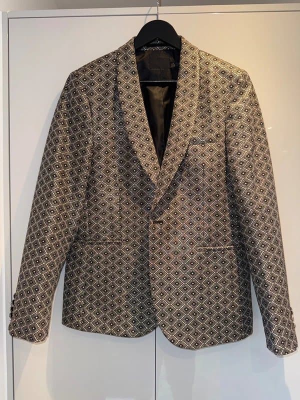 ASOS ASOS Mens 40" Dress Jacket - Gold & Black Metallic Patterning
