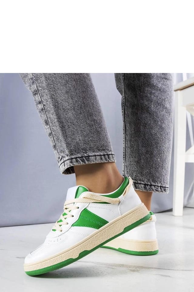 Love Lace Love Lace Women's Marcella Sport Sneakers with Green Rubber Sole for Summer Comfort in White - 3