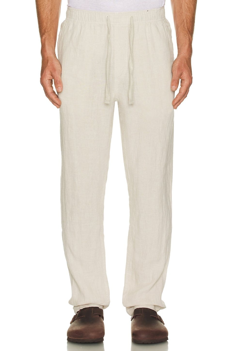 Revolve Linen Drawstring Pant in Weathered Sand