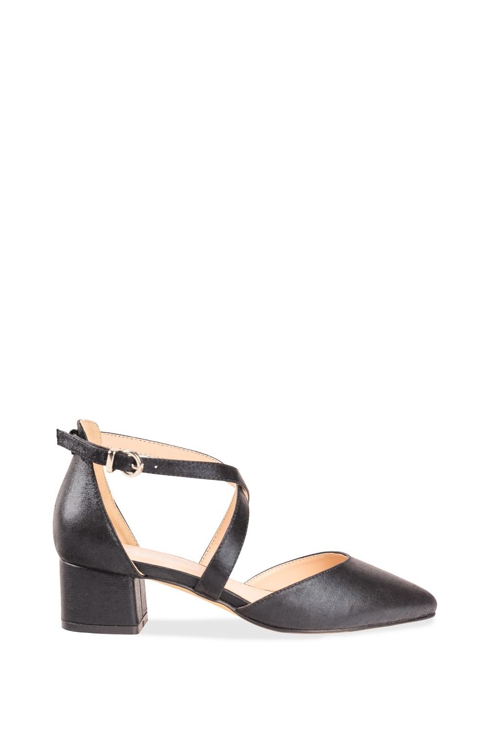 Paradox London Paradox London Women's 'Fran' Wide Fit Low Block Heel Court Shoe in Black - 1