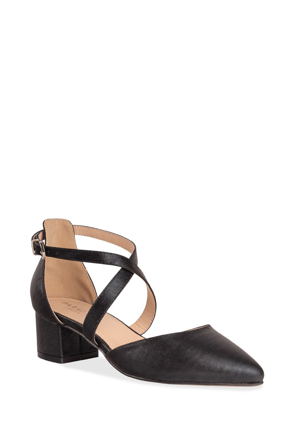 Paradox London Paradox London Women's 'Fran' Wide Fit Low Block Heel Court Shoe in Black - 2