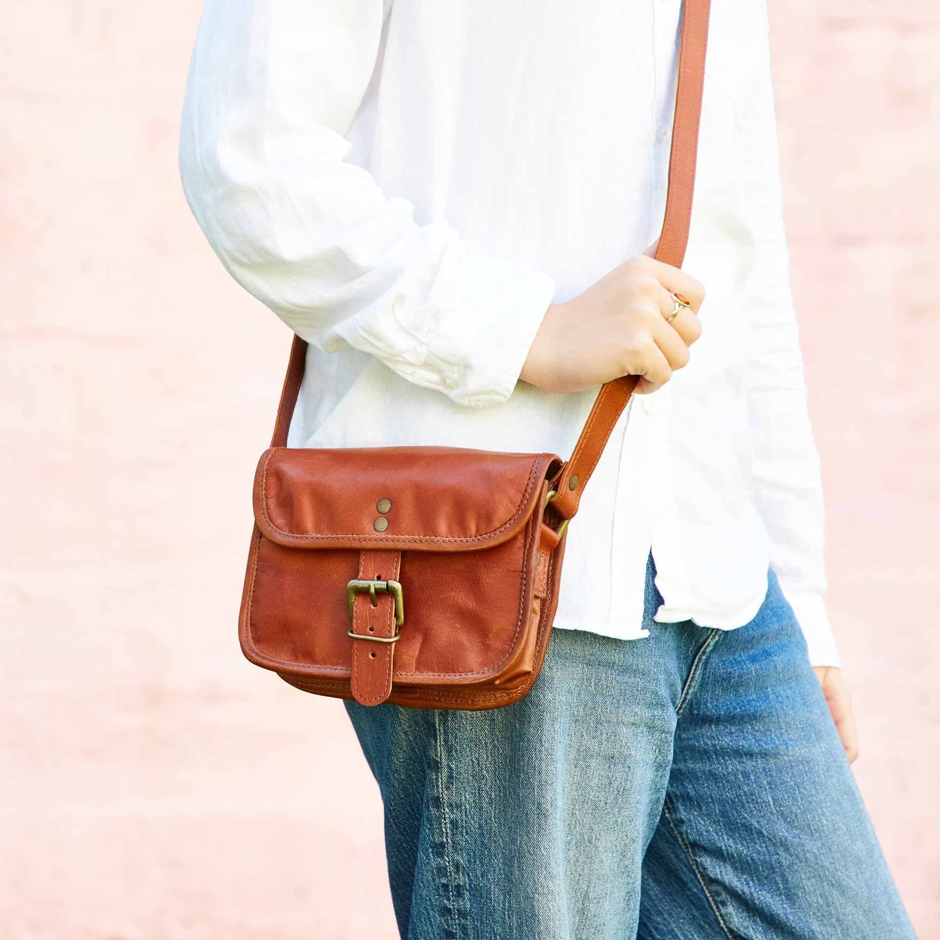 Paper High Paper High Brown Leather Crossbody Bag