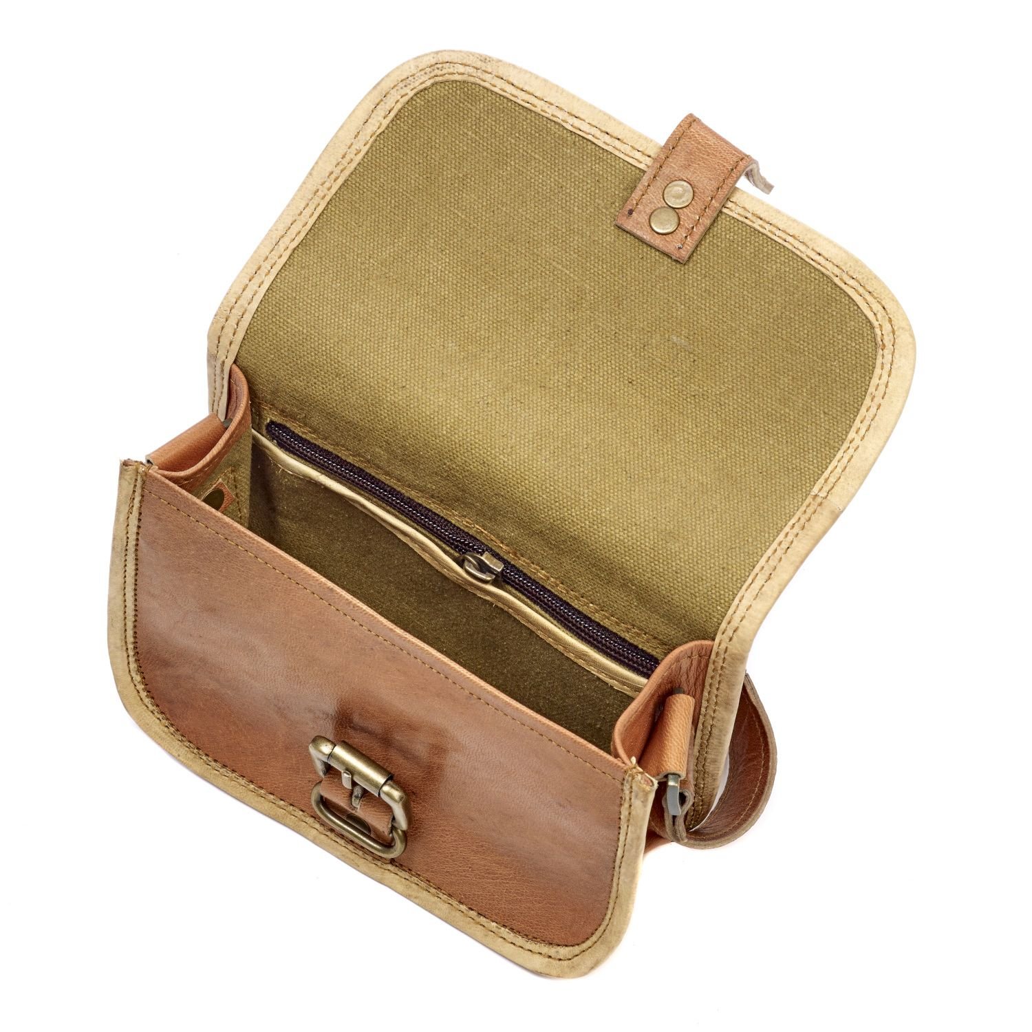 Paper High Paper High Women's Small Brown Leather Crossbody Bag - 3