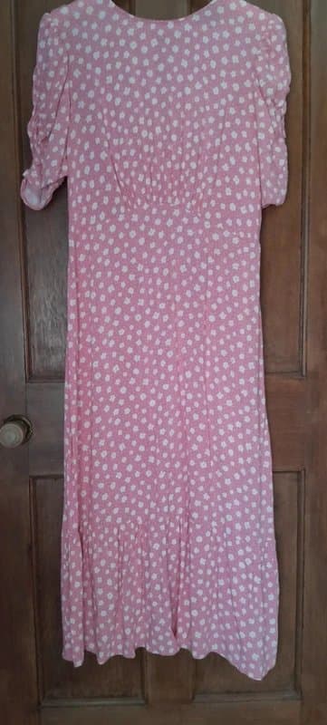 New Look Pink ditsy floral puff sleeved dress - New Look 16