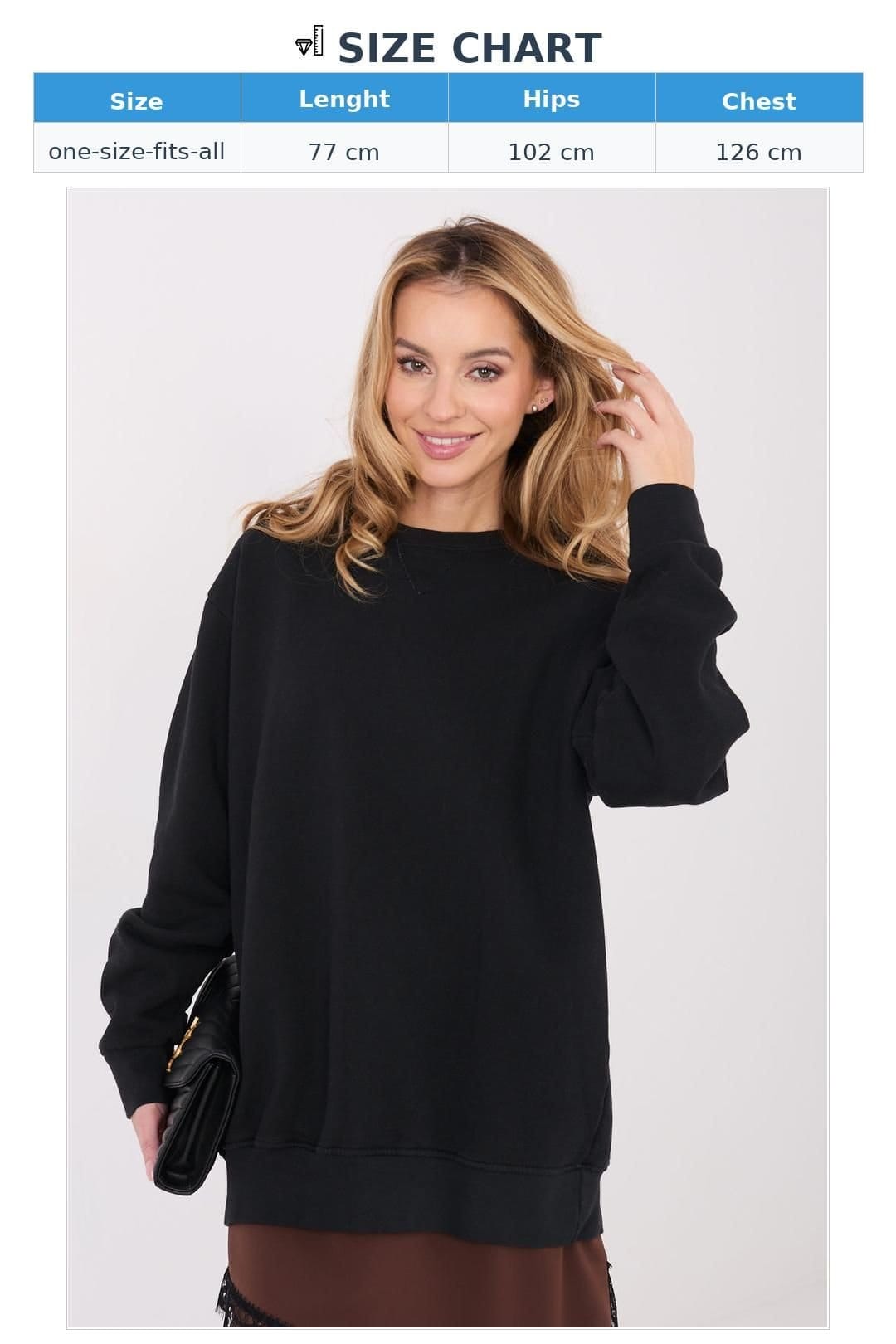 Love Lace Love Lace Women's Soft Cotton Elastane Sweatshirt for Everyday in Black - 4