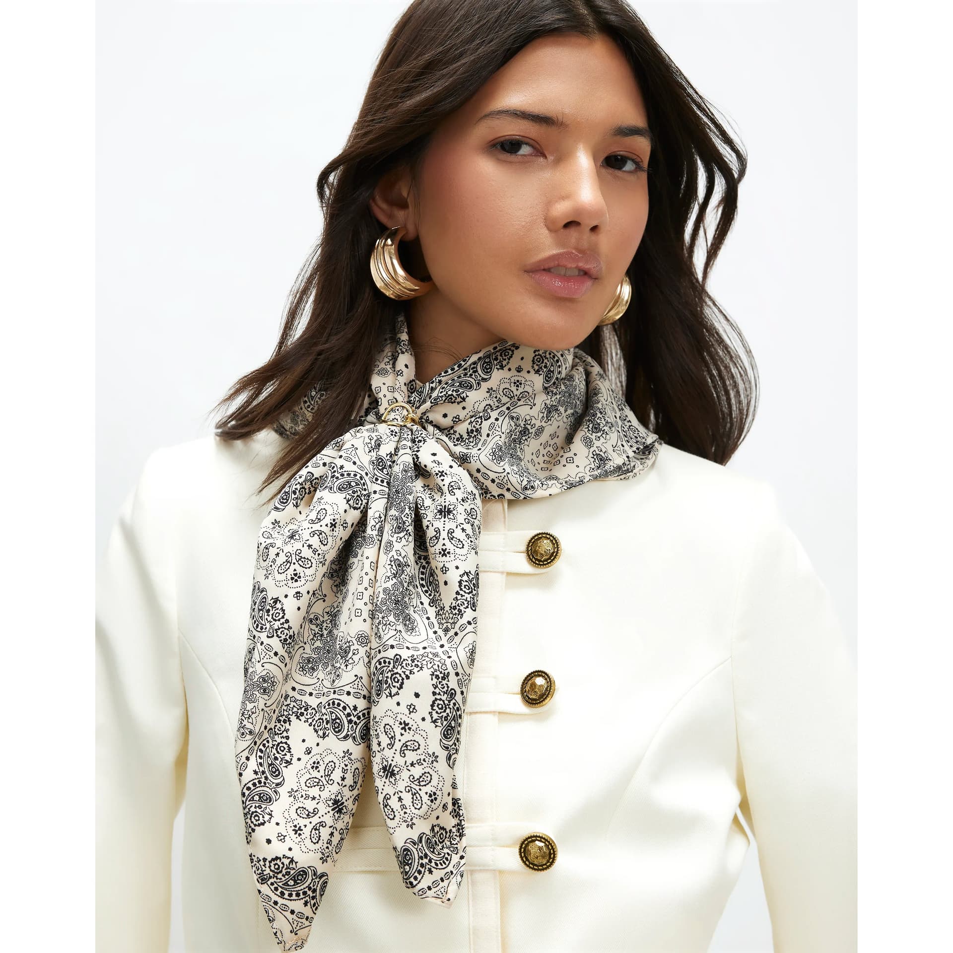 River Island River Island Womens Beige Paisley Print Scarf