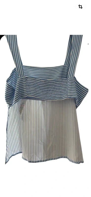 ASOS New ASOS blue stripe elastic open back summer top large 16-18