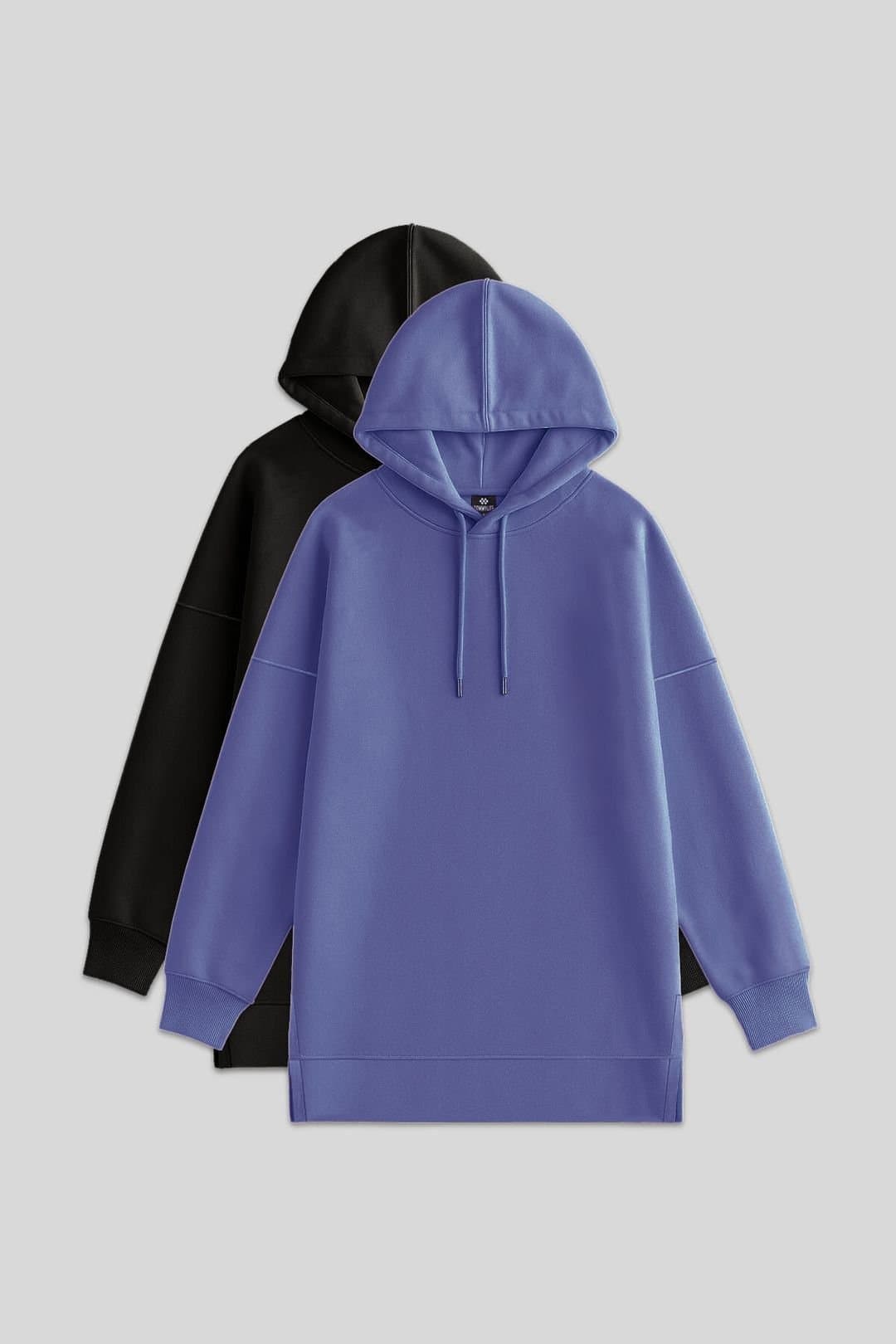 Tommy Life Tommy Life Women's Oversized Hooded Sweatshirt With Pocket in Lilac