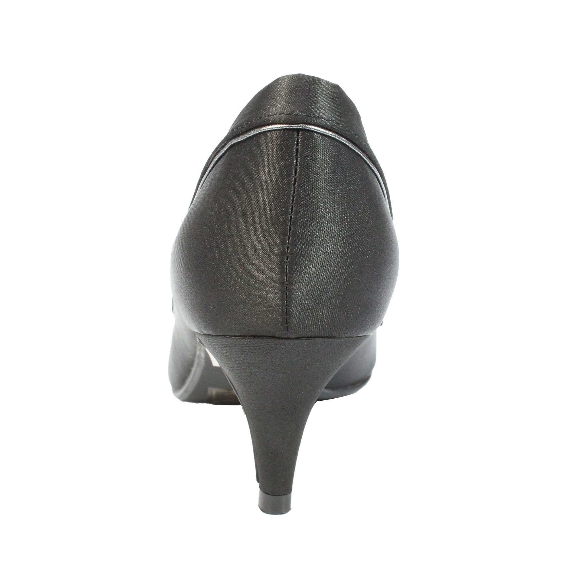 Lunar Lunar Women's Ripley Satin Court Shoes in Black - 2