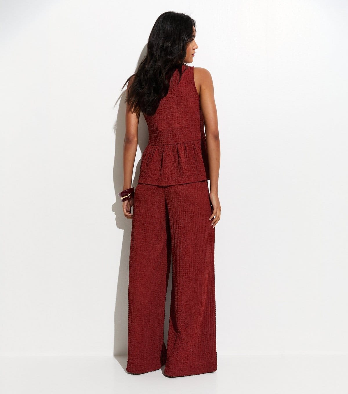 New Look Women's Rust Textured Jersey Beach Trouser New Look - 4