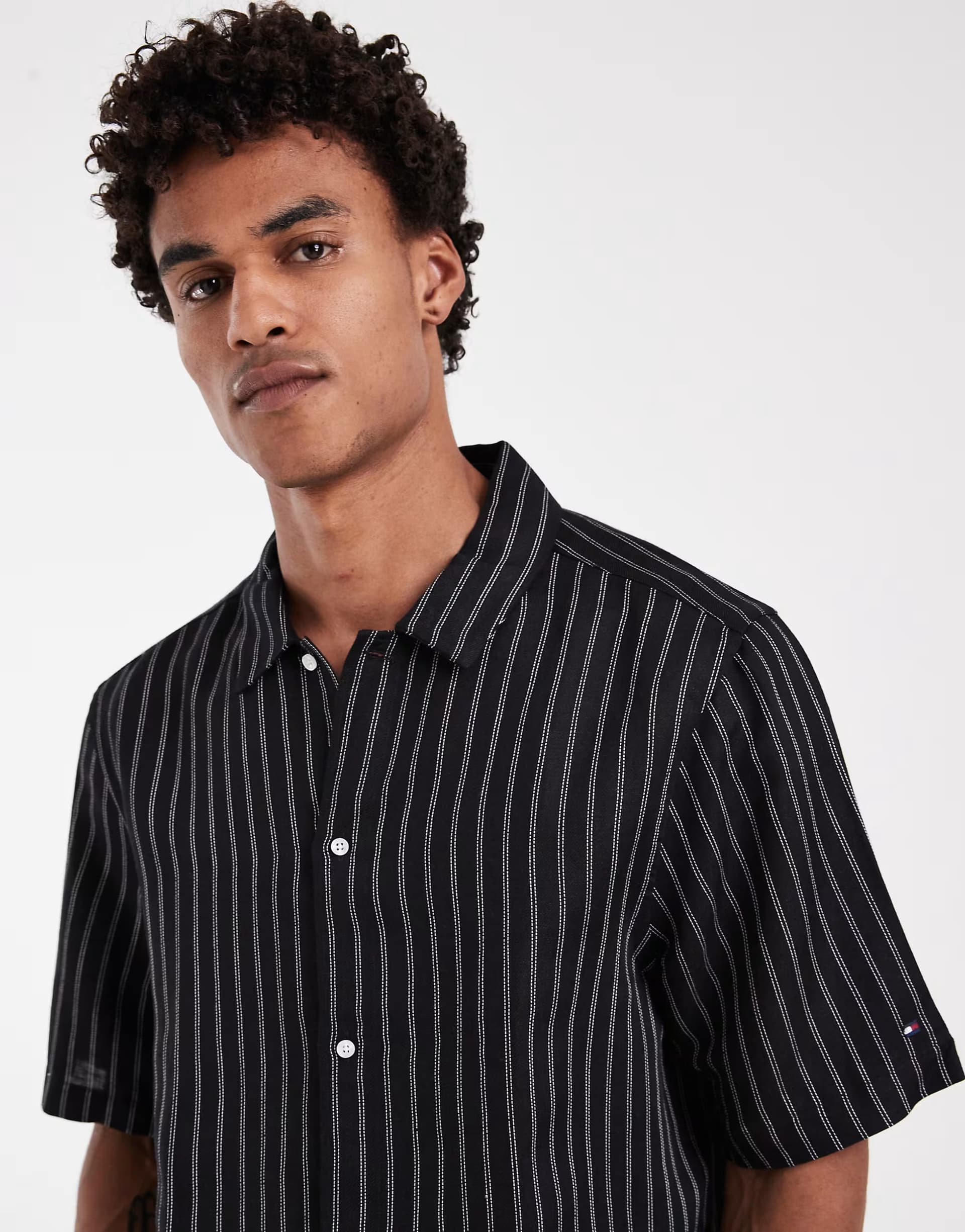 ASOS Tommy Hilfiger linen shirt co-ord in black