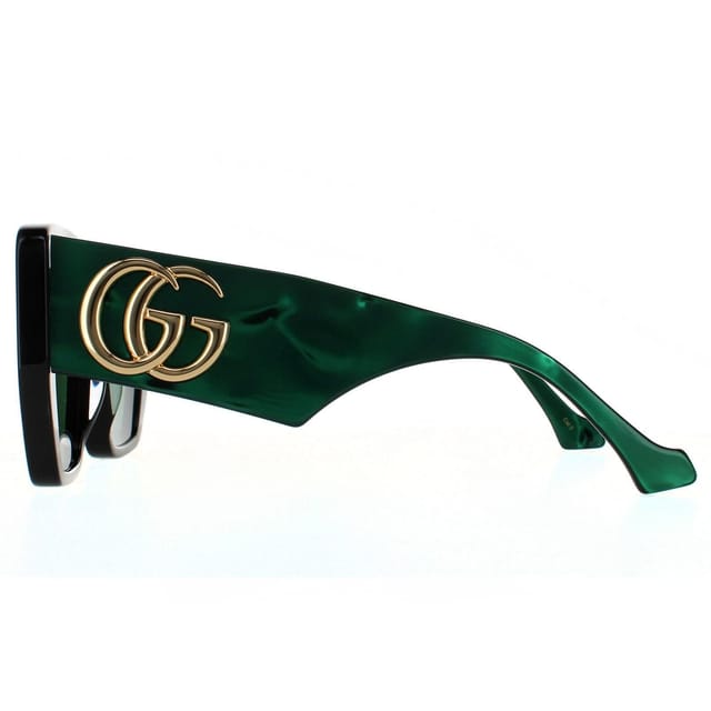Gucci Gucci Women's Square Black & Green Swirl Green Sunglasses - 3