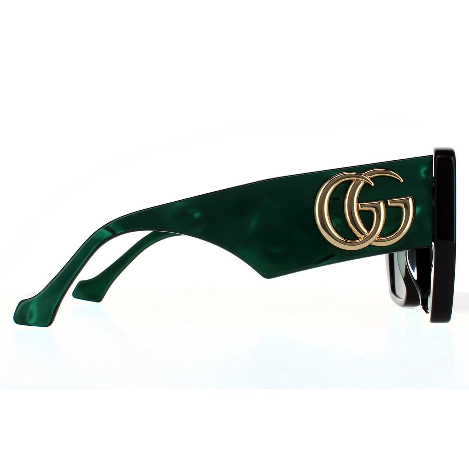 Gucci Gucci Women's Square Black & Green Swirl Green Sunglasses - 4