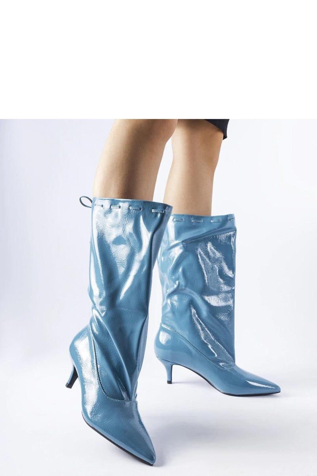 Love Lace Love Lace Blue Patent Leather Stiletto Boots