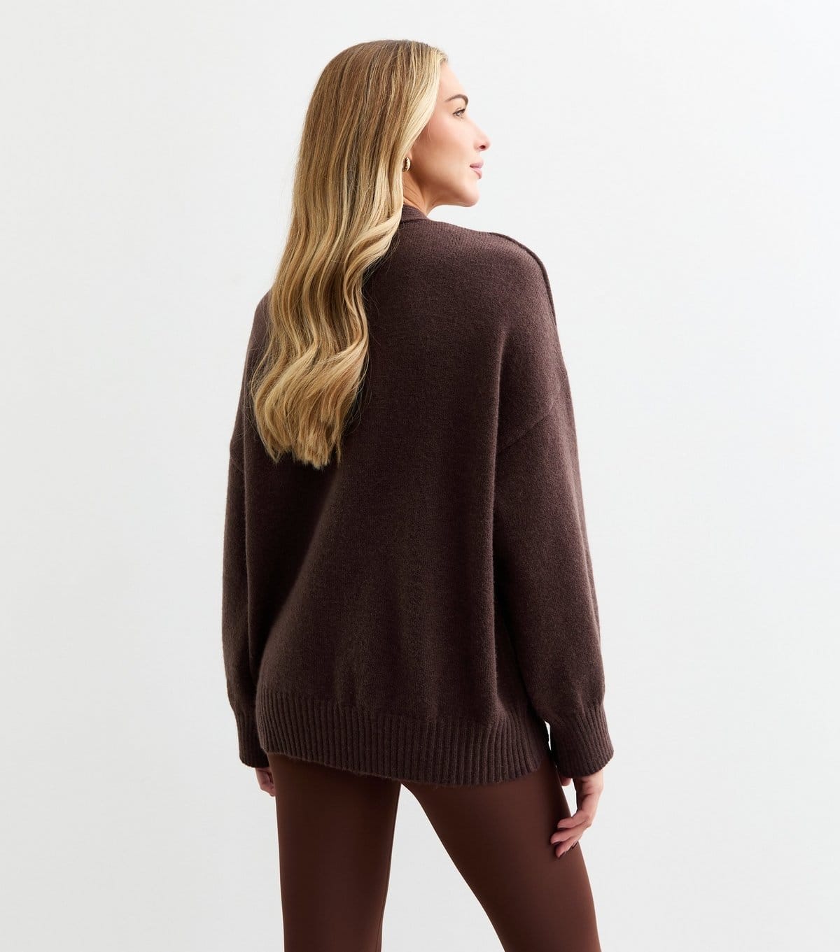 Rise Women's by Zara McDermott Brown Oversized Cardigan Rise New Look - 4