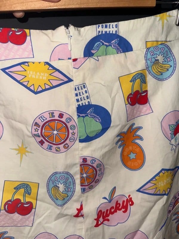 Never Fully Dressed Multi-Coloured Fruit Sticker Frilly Shorts