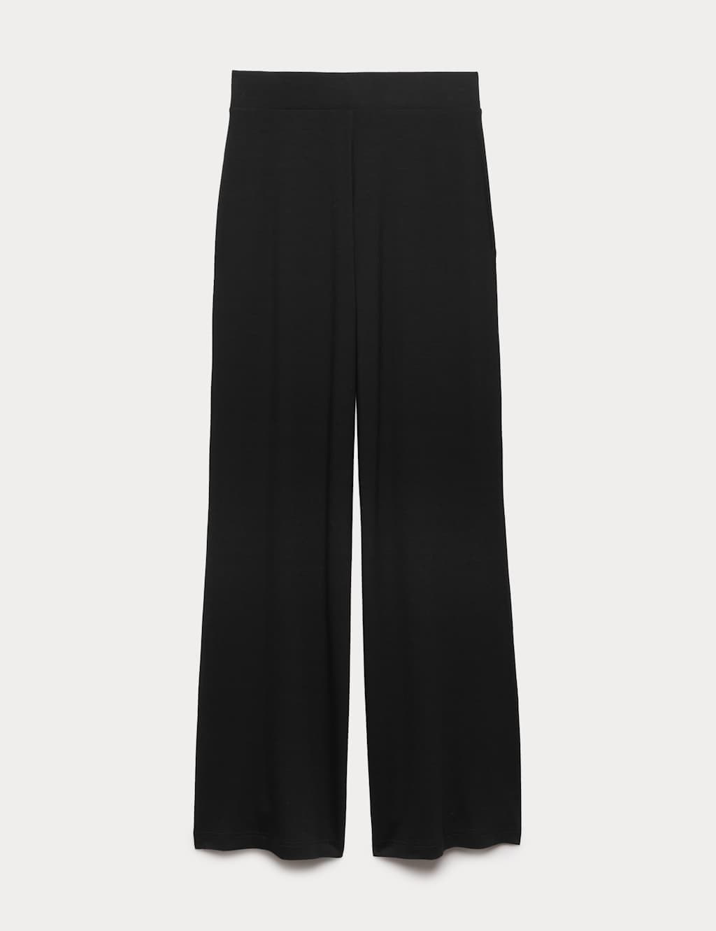 Marks & Spencer M&S Jersey Wide Leg Trousers Black