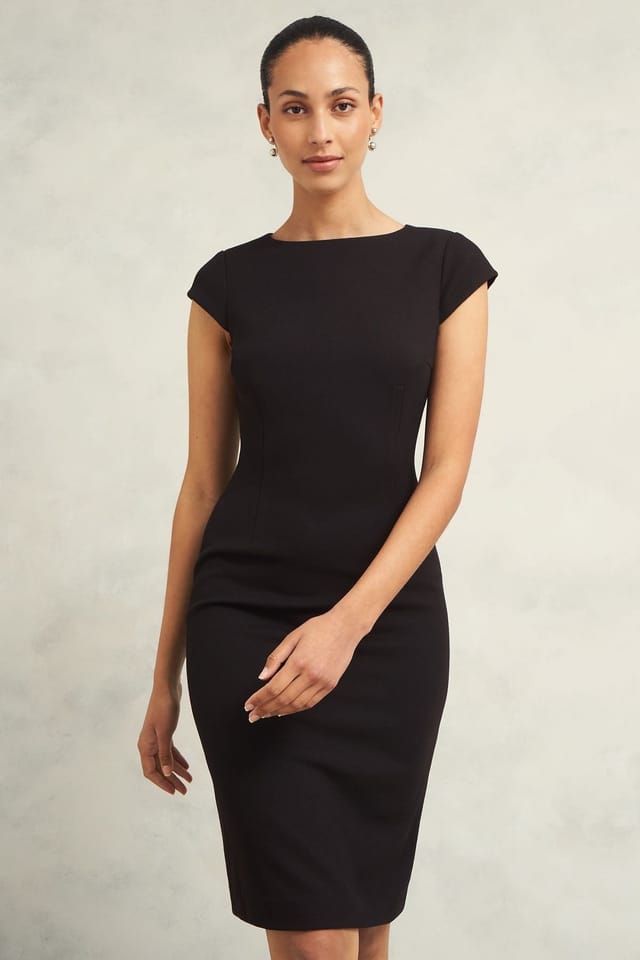 Hobbs London Hobbs London Women's Mia Crew Neck Midi Dress in Black - 3