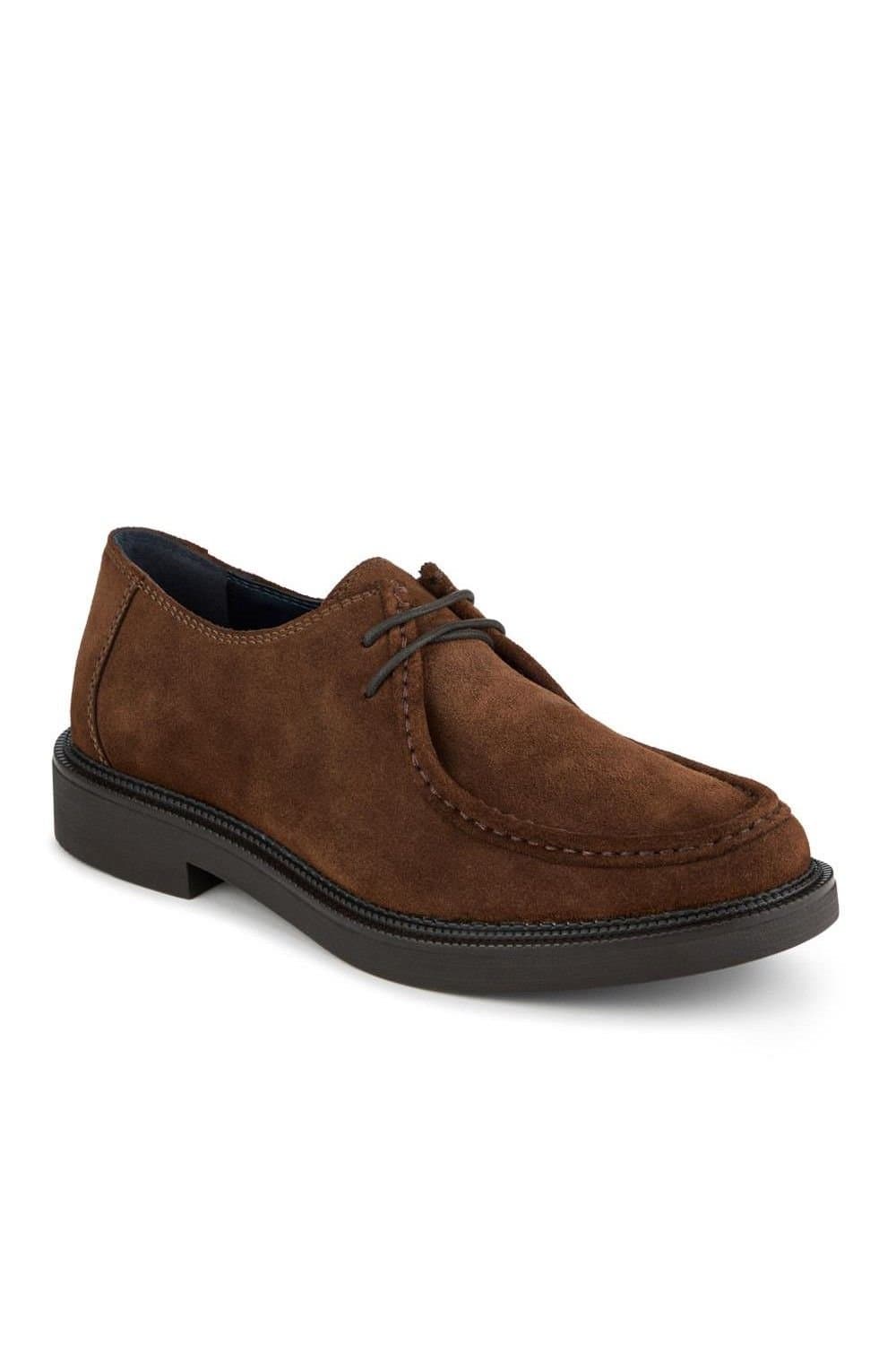 Jones Bootmaker Jones Bootmaker Men's Karson Stitched Upper Smart Leather Shoes in Brown