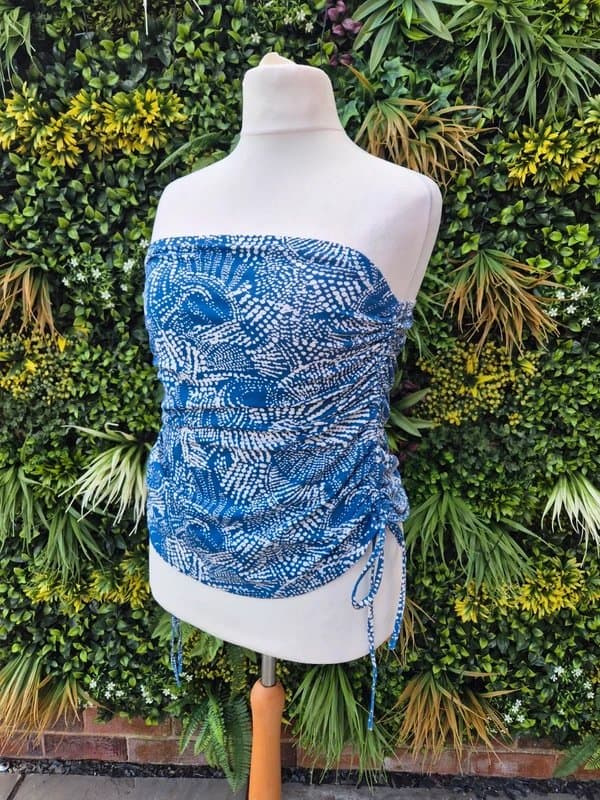 Next Next boobtue bandeau top ruched tie sides size 22