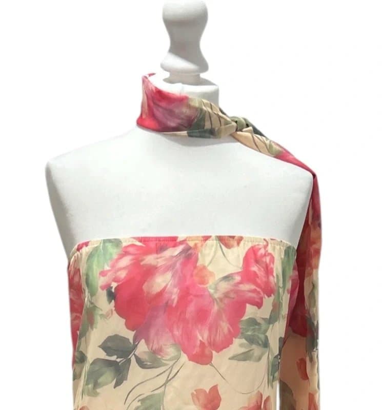 unbranded Women’s Floral Strapless Maxi Dress Size 12 Y2K Bodycon Backless Mesh Summer Dress