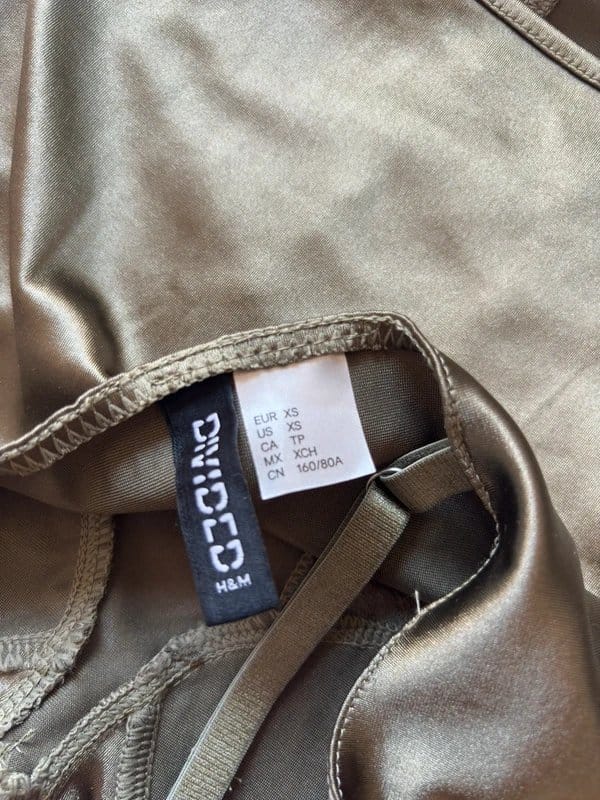 H&M Khaki Satin Corset Cami Top